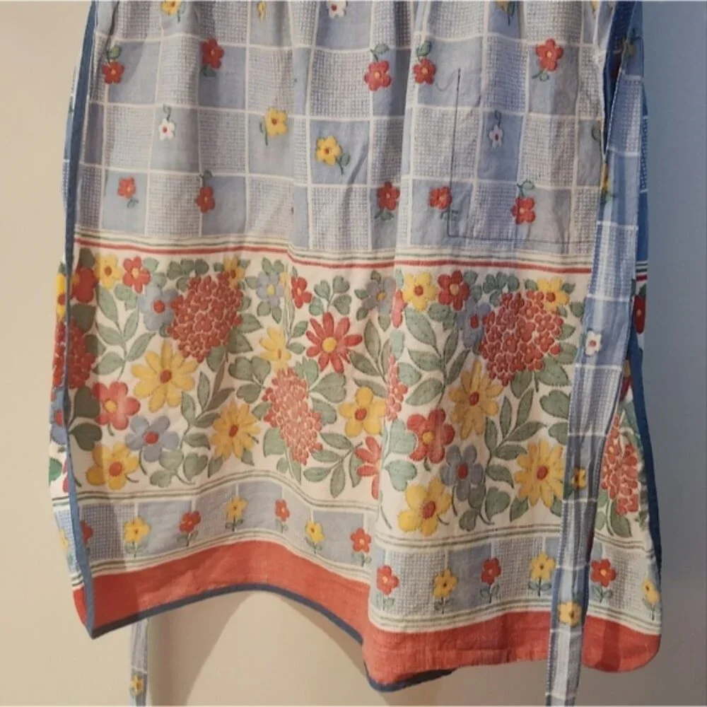 Floral‎ 1950's Half Apron Skirt Cottagecore Spring Bright